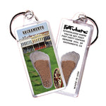 Load image into Gallery viewer, Sacramento FootWhere® Souvenir Keychains. 6 Piece Set. Made in USA

