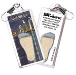 Load image into Gallery viewer, San Diego FootWhere® Souvenir Zipper-Pulls 6 Piece Set. Made in USA
