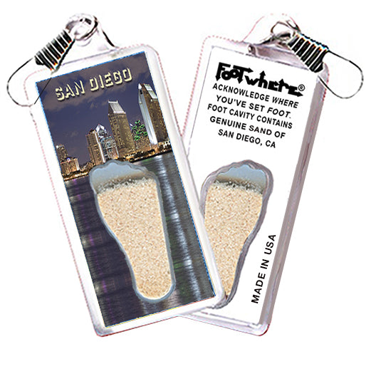 San Diego FootWhere® Souvenir Zipper-Pull. 72 pieces/ 6 assorted styles.