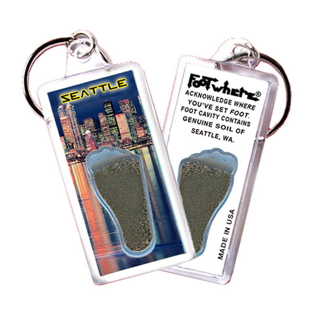 Seattle FootWhere® Souvenir Keychain. 72 pieces/ 6 assorted styles.