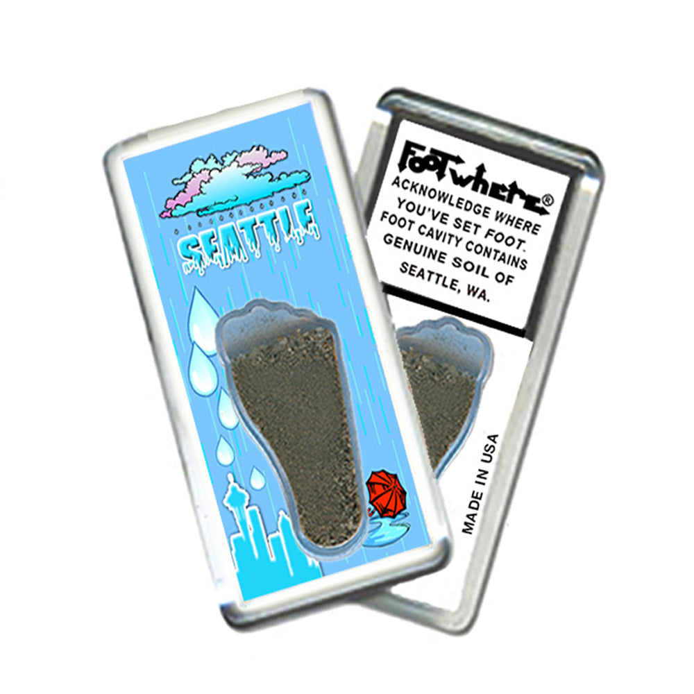 Seattle FootWhere® Souvenir Magnet. 72 pieces/ 6 assorted styles.