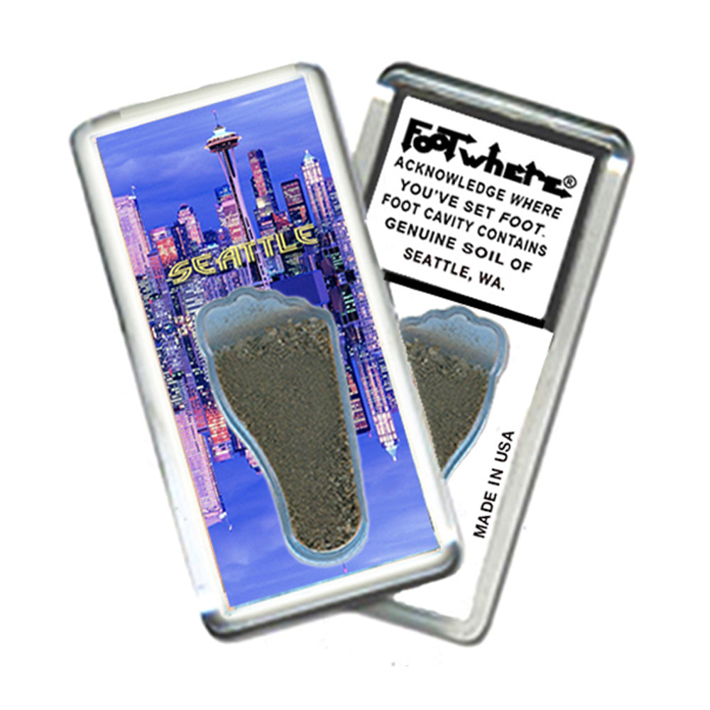 Seattle FootWhere® Souvenir Magnet. 72 pieces/ 6 assorted styles.