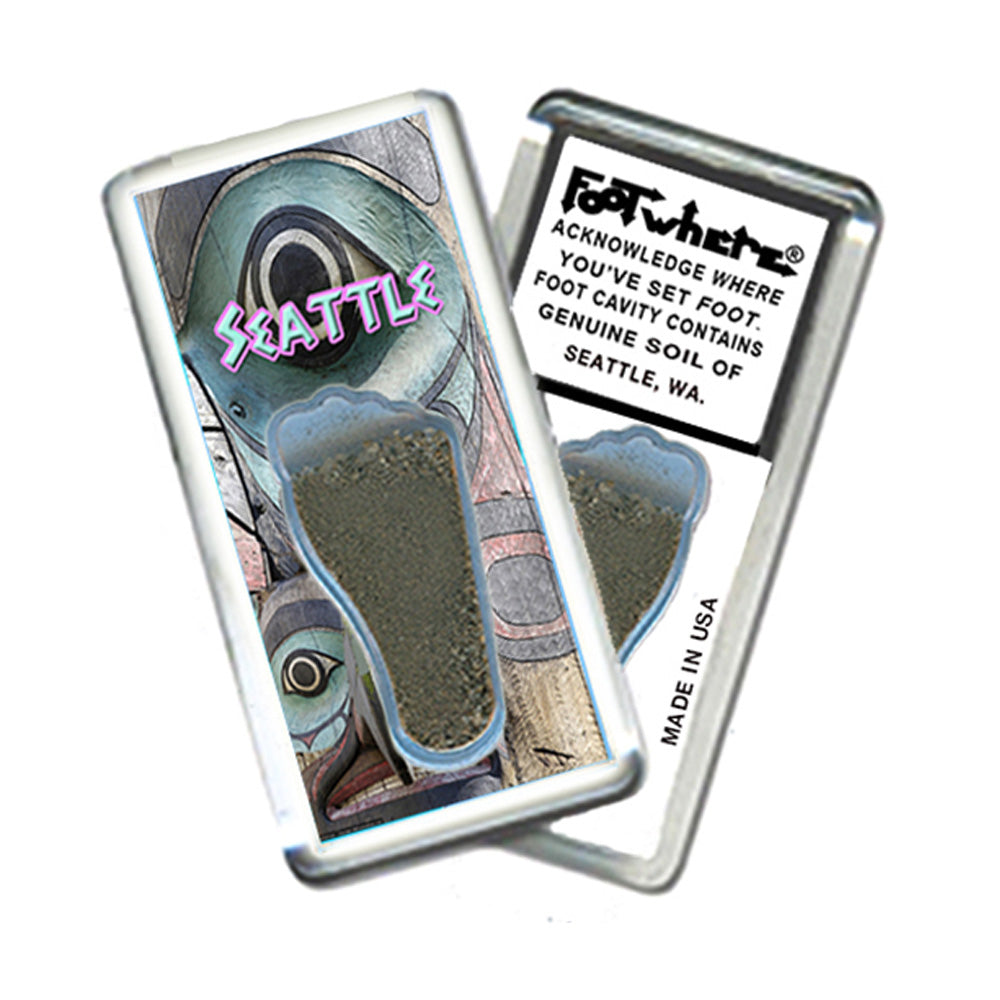 Seattle FootWhere® Souvenir Magnet. 72 pieces/ 6 assorted styles.