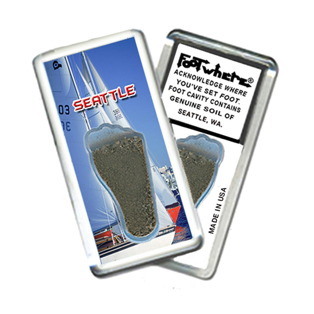 Seattle FootWhere® Souvenir Magnet. 72 pieces/ 6 assorted styles.