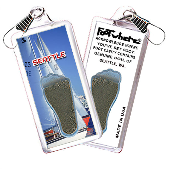 Seattle FootWhere® Souvenir Zipper-Pull. 72 pieces/ 6 assorted styles.