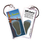 Load image into Gallery viewer, San Francisco FootWhere® Souvenir Keychains. 6 Piece Set. Made in USA
