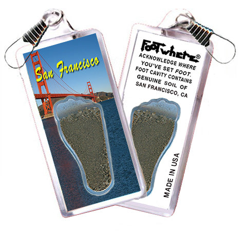 San Francisco FootWhere® Souvenir Zipper-Pulls 6 Piece Set. Made in USA