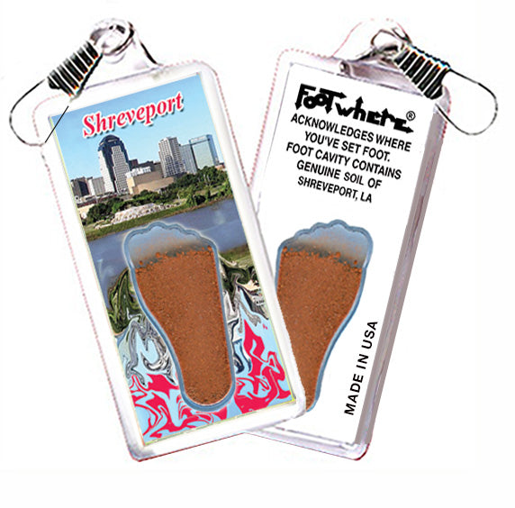 Shreveport FootWhere Souvenir Zipper-Pulls. 6 Piece Set. Made in USA