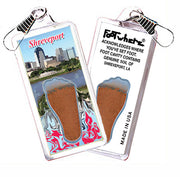 Shreveport FootWhere Souvenir Zipper-Pulls. 6 Piece Set. Made in USA