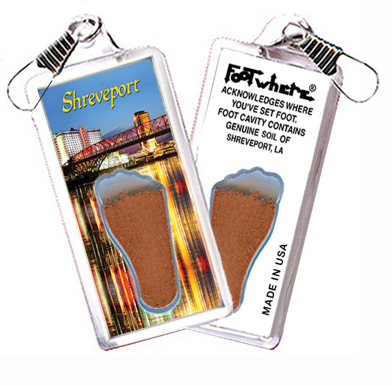 Shreveport FootWhere Souvenir Zipper-Pulls. 6 Piece Set. Made in USA