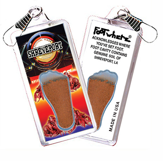 Shreveport FootWhere Souvenir Zipper-Pulls. 6 Piece Set. Made in USA