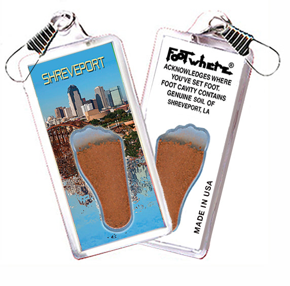Shreveport FootWhere Souvenir Zipper-Pulls. 6 Piece Set. Made in USA