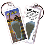 Load image into Gallery viewer, St. Louis FootWhere® Souvenir Keychains. 6 Piece Set. Made in USA
