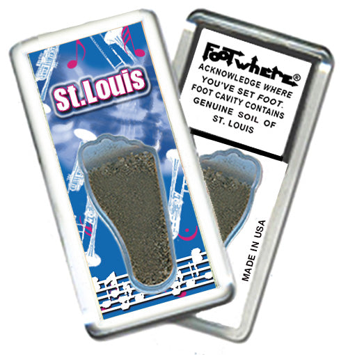 St. Louis FootWhere® Souvenir Magnet. 72 pieces / 6 assorted styles.