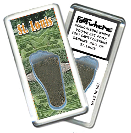 St. Louis FootWhere® Souvenir Magnets. 6 Piece Set. Made in USA