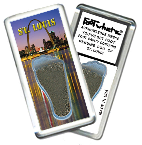St. Louis FootWhere® Souvenir Magnets. 6 Piece Set. Made in USA