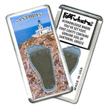 Santorini FootWhere® Souvenir Fridge Magnet.
