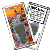 Santorini FootWhere® Souvenir Fridge Magnets. 6 Piece Set. Made in USA