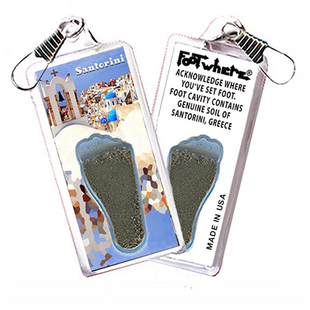 Santorini FootWhere® Souvenir Zipper-Pulls. 6 Piece Set.