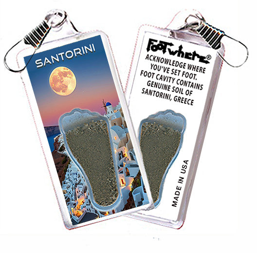 Santorini FootWhere® Souvenir Zipper-Pulls. 6 Piece Set.