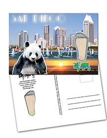 San Diego FootWhere® Souvenir Postcard. 144 Pieces/1 Gross. Made in USA