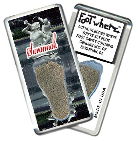 Savannah FootWhere® Souvenir Magnets. 6 Piece Set. Made in USA