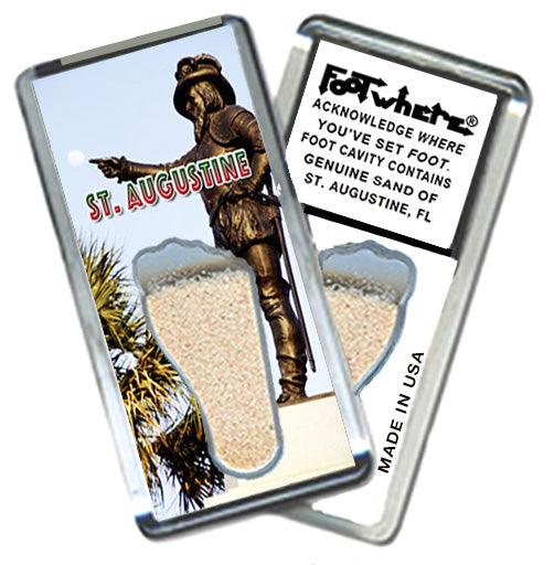St. Augustine FootWhere® Souvenir Magnets. 6 Piece Set. Made in USA
