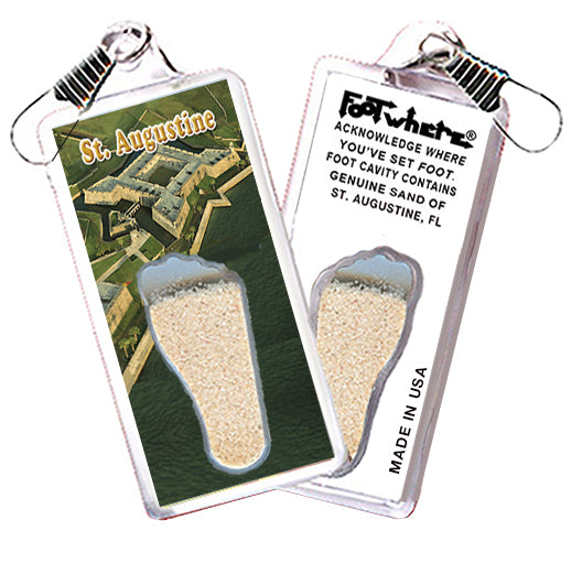 St. Augustine FootWhere® Souvenir Zipper-Pulls. 6 Piece Set. Made in USA