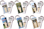 Load image into Gallery viewer, St. Augustine FootWhere® Souvenir Keychains. 6 Piece Set. Made in USA
