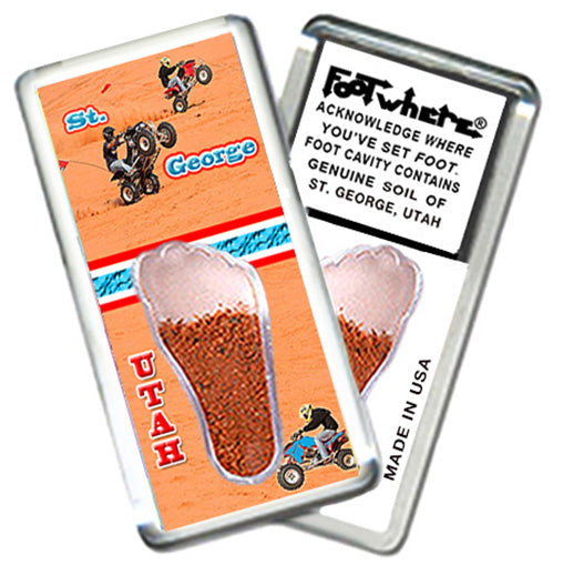 St. George, UT FootWhere® Souvenir Magnet. 72 pieces/6 assorted styles.