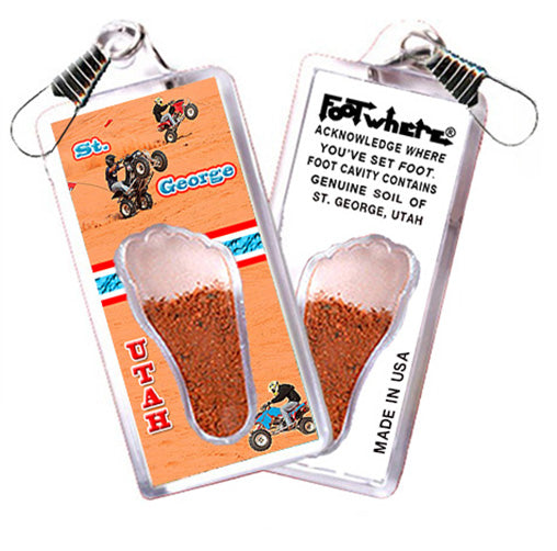 St. George, UT FootWhere® Souvenir Zipper-Pull. 72 pieces/6 assorted styles.