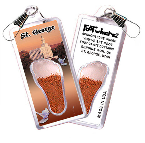St. George, UT FootWhere® Souvenir Zipper-Pull. 72 pieces/6 assorted styles.