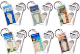 Anguilla FootWhere® Souvenir Keychains. 72 pieces/6 assorted styles.