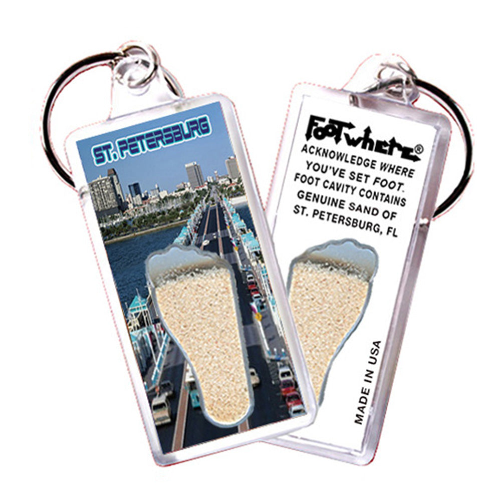 St. Pertersburg FootWhere Souvenir Keychain. 72 pieces/6 assorted styles.