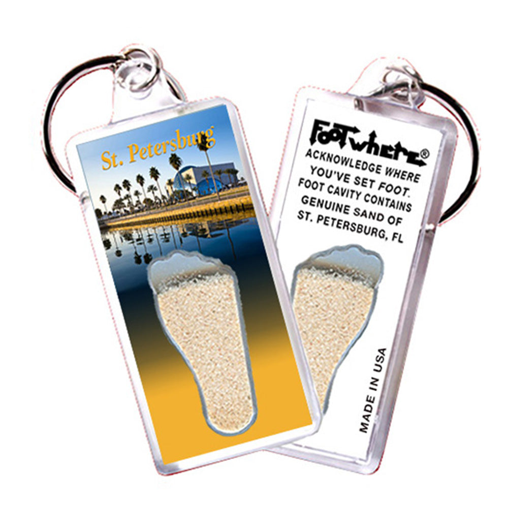 St. Pertersburg FootWhere Souvenir Keychain. 72 pieces/6 assorted styles.