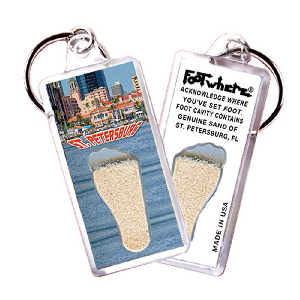 St. Pertersburg FootWhere Souvenir Keychain. 72 pieces/6 assorted styles.