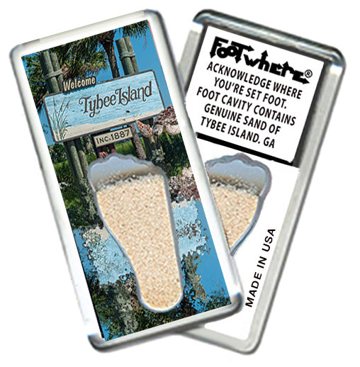 Tybee Island FootWhere® Souvenir Magnet. 72 pieces/ 6 assorted styles.