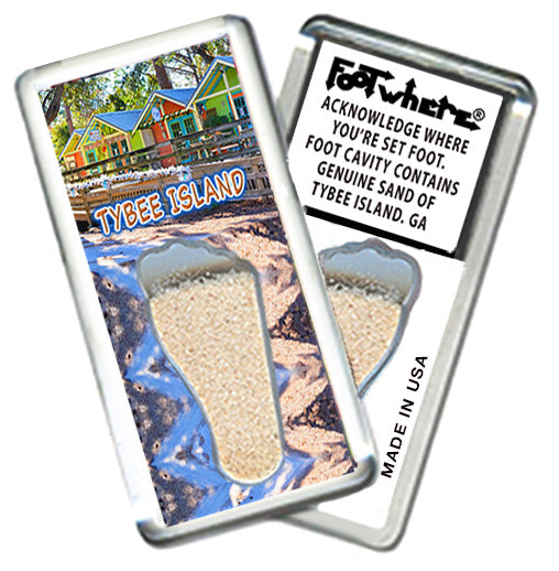 Tybee Island FootWhere® Souvenir Magnet. 72 pieces/ 6 assorted styles.