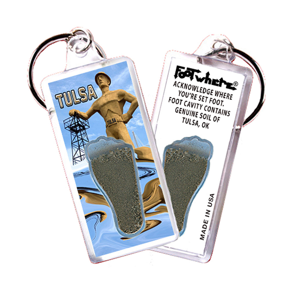 Tulsa FootWhere® Souvenir Keychain. 72 pieces/ 6 assorted styles.