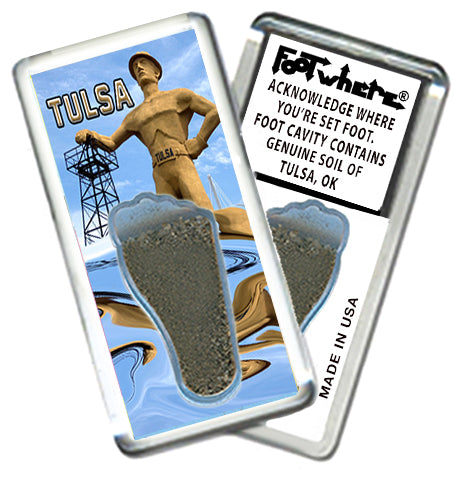 Tulsa FootWhere® Souvenir Magnet. 72 pieces/ 6 assorted styles.