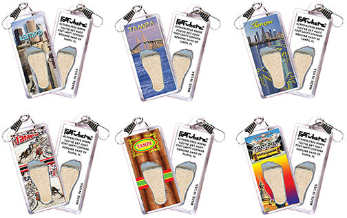 Tampa FootWhere® Souvenir Zipper-Pull. 72 pieces/6 assorted styles.