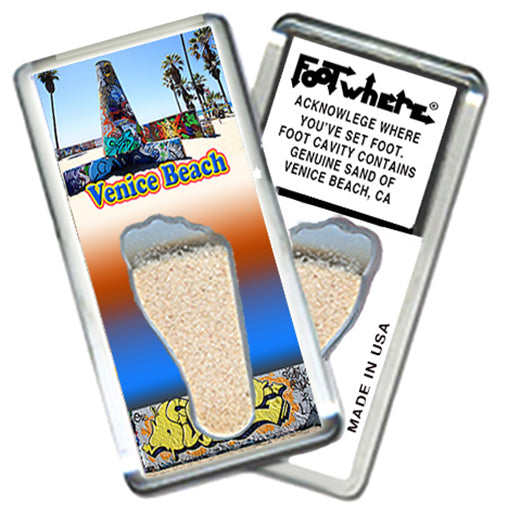 Venice Beach, CA FootWhere® Souvenir Magnet. 72 pieces/6 assorted styles.