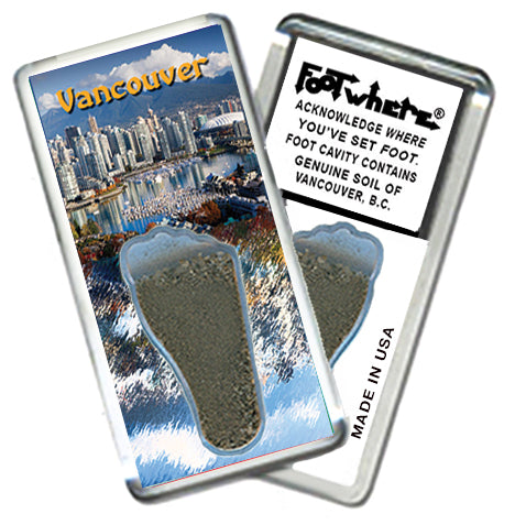 Vancouver FootWhere® Souvenir Magnets. 6 Piece Set. Made in USA