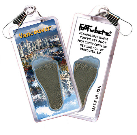 Vancouver FootWhere Souvenir Zipper-Pulls. 6 Piece Set. Made in USA