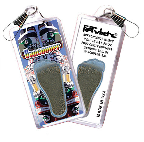 Vancouver FootWhere Souvenir Zipper-Pulls. 6 Piece Set. Made in USA