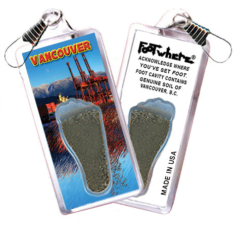 Vancouver FootWhere Souvenir Zipper-Pulls. 6 Piece Set. Made in USA
