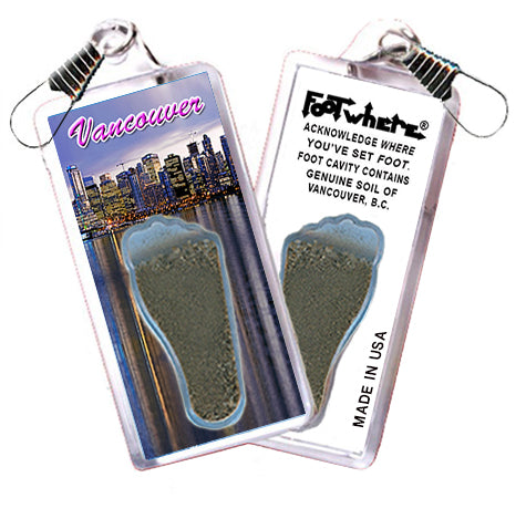 Vancouver FootWhere Souvenir Zipper-Pulls. 6 Piece Set. Made in USA