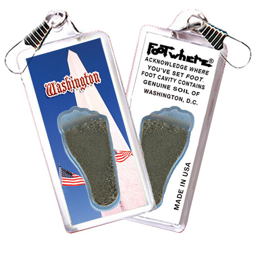 District of Columbia FootWhere® Souvenir Zipper-Pull. 72 Pieces/6 Assorted Styles. Made in USA
