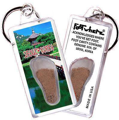 Seoul, Korea FootWhere® Souvenir Keychain. Made in USA-FootWhere® Souvenirs