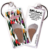 Albany, NY FootWhere® Souvenir Keychain. Made in USA-FootWhere® Souvenirs